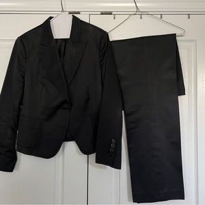 Black “pinstripe” pants suit size 40